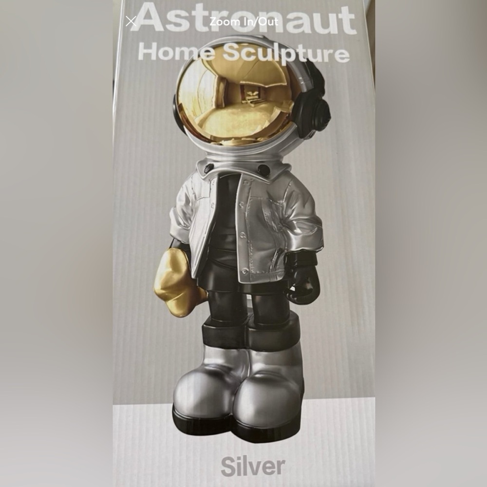 Designer Astronaut Figurine in Silver and Gold